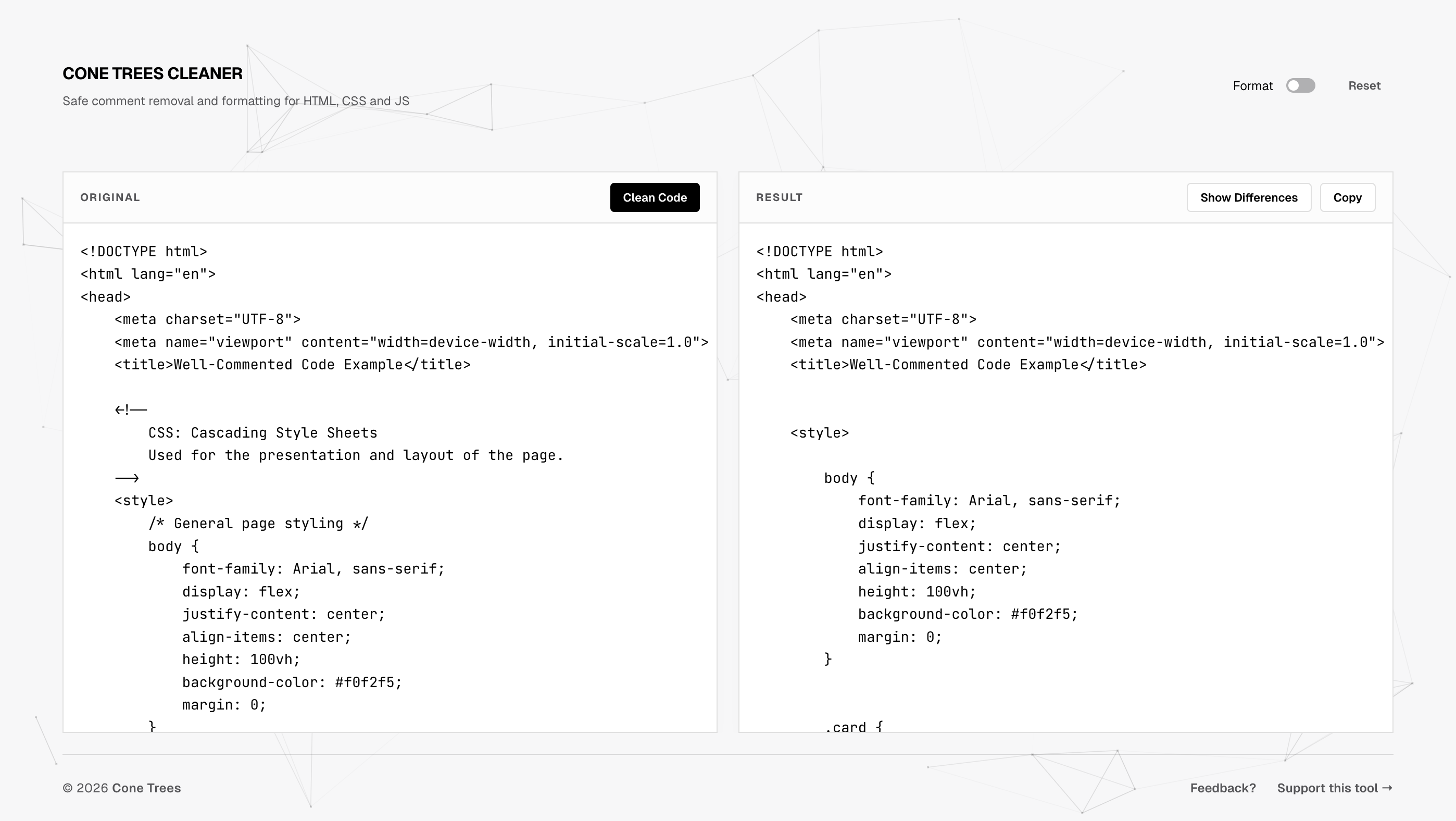 Cone Trees Code Cleaner gallery image