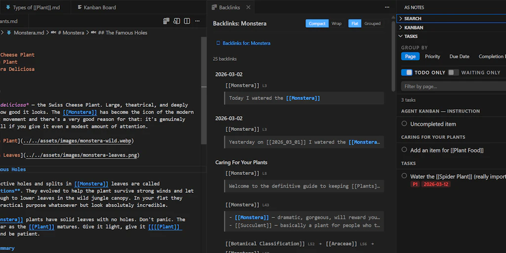 AS Notes:將您的 IDE 轉化為個人知識管理系統的 VS Code 擴充功能