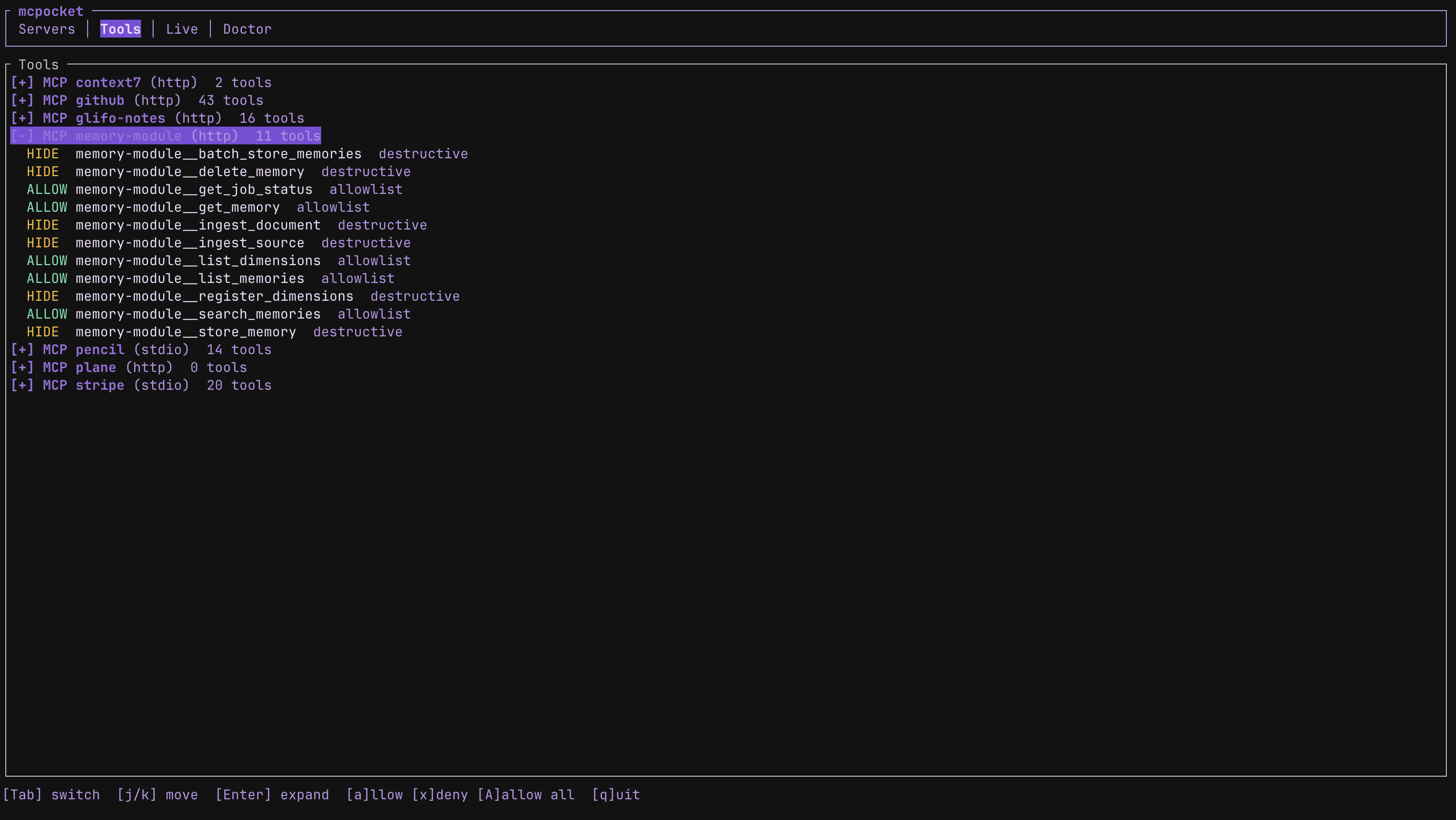 MCPOCKET - Local MCP gateway gallery image