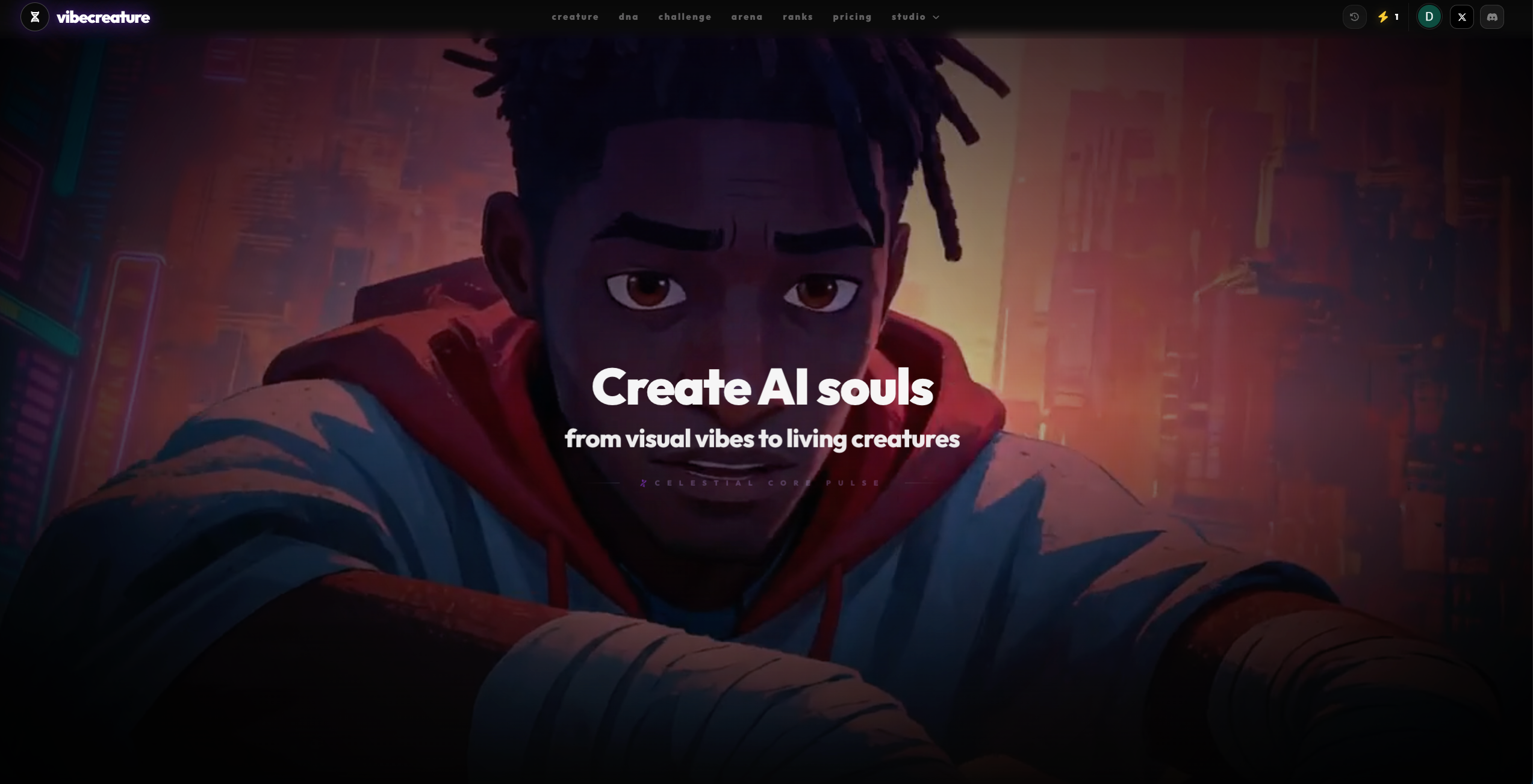 VibeCreature - Main product screenshot demonstrating key features and user interface