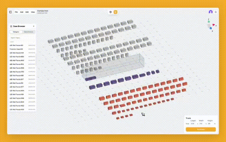 Truckpacker - 3D -vrachtwagenpakkingssoftware voor touring profs media 3