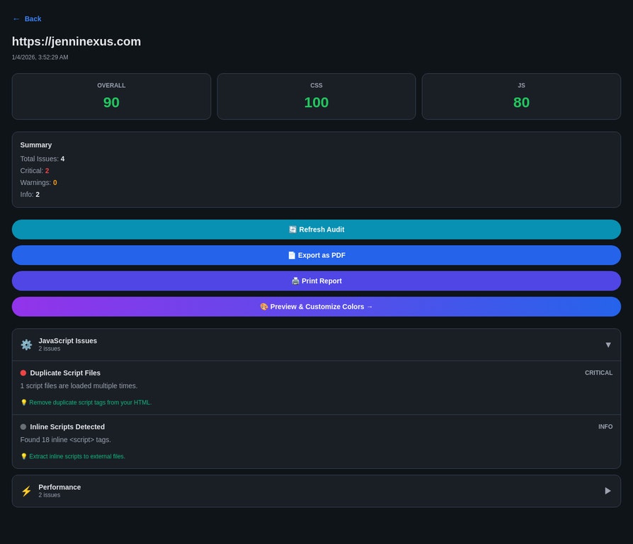 Site Auditor Pro - Screenshot 2 showing product features and functionality