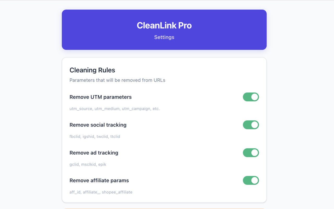 CleanLink Pro - Screenshot 4 showing product features and functionality