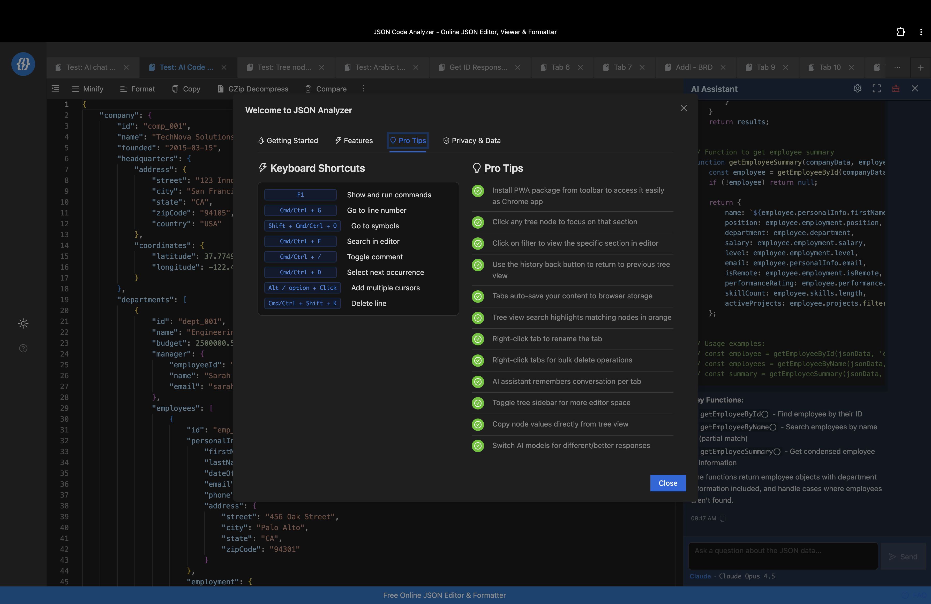 JSON Editor & Analyzer gallery image