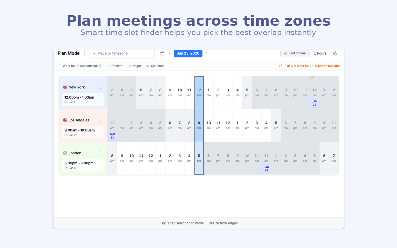TimePal — 世界时钟和会议策划工具 - Screenshot 3 showing product features and functionality