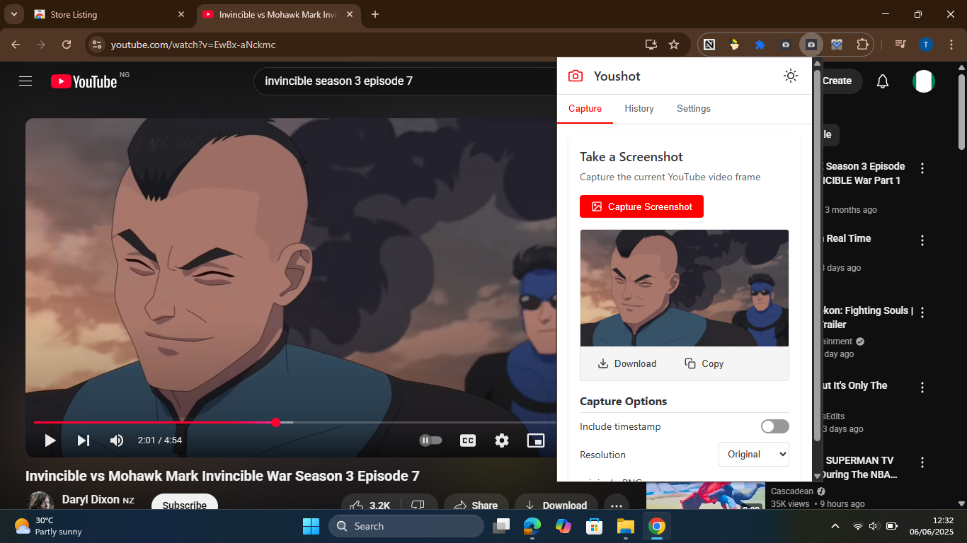 Youshot - YouTube screenshot tool  gallery image