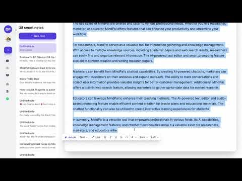 startuptile Smart Notes by MindPal-The working memory for your AI second brain