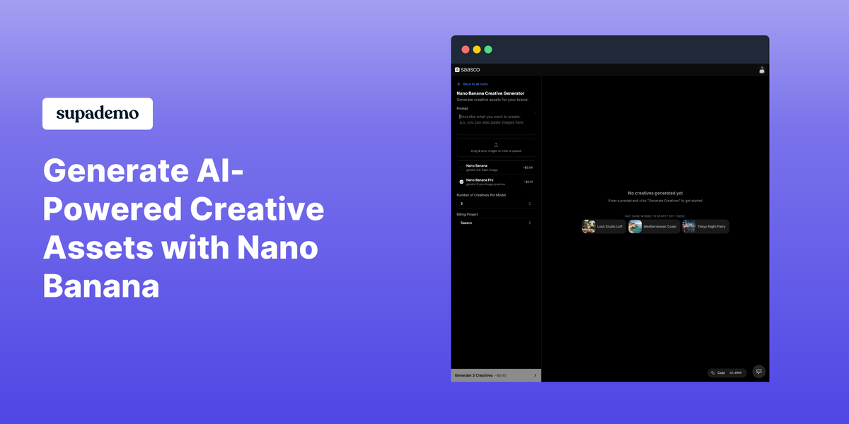 Saasco - Nano Banana Creative Generator gallery image