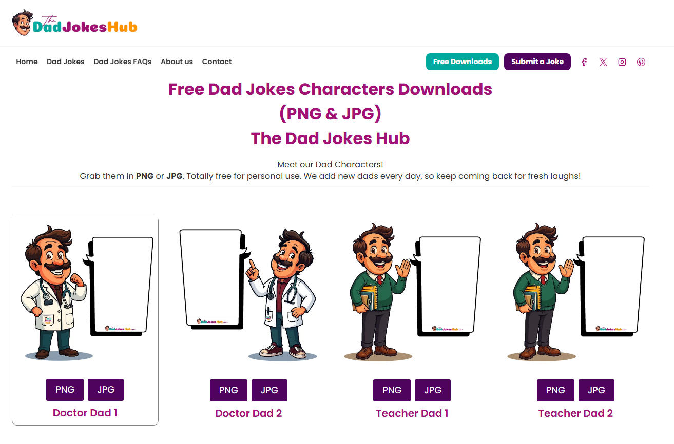 The Dad Jokes Hub - 1000+ clean dad jokes to groan, giggle & share media 4