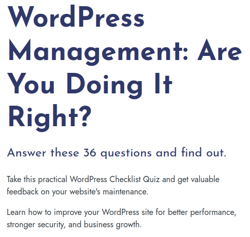 Bảng câu hỏi: Quản lý WordPress