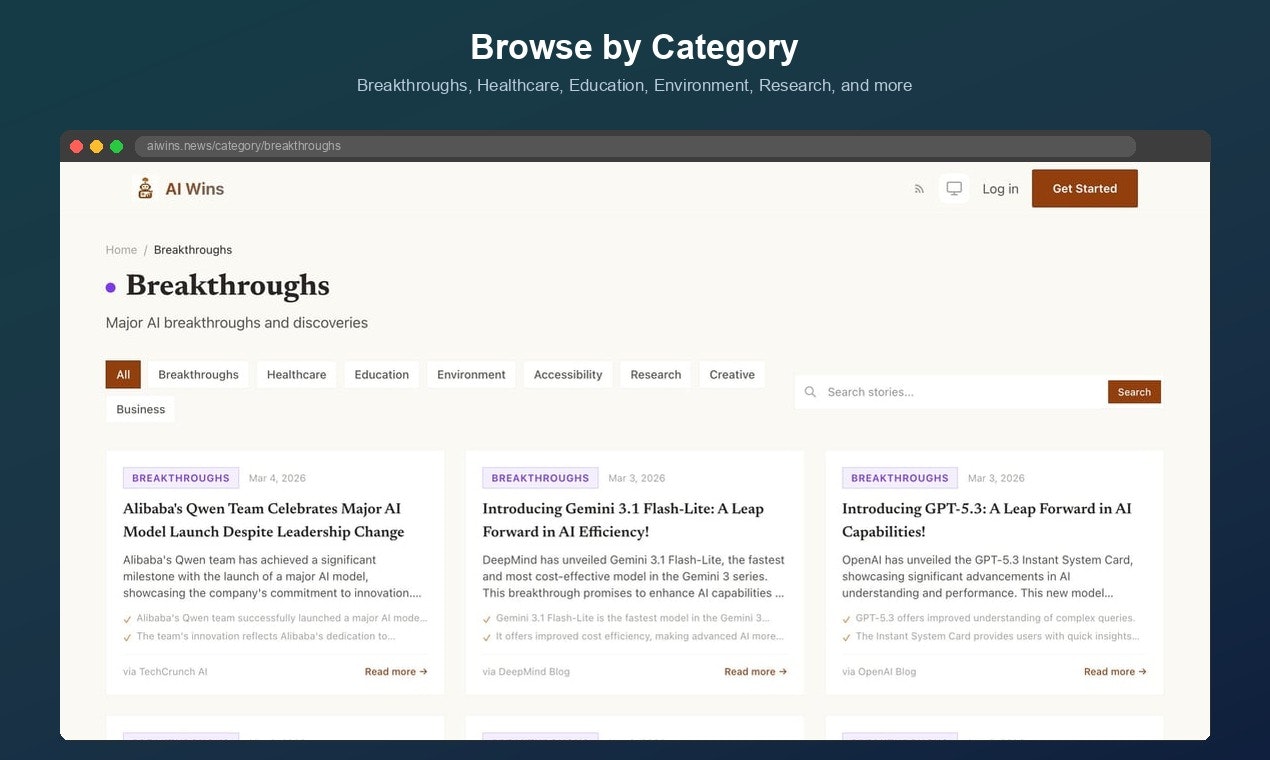 AI Wins - Screenshot 2 showing product features and functionality