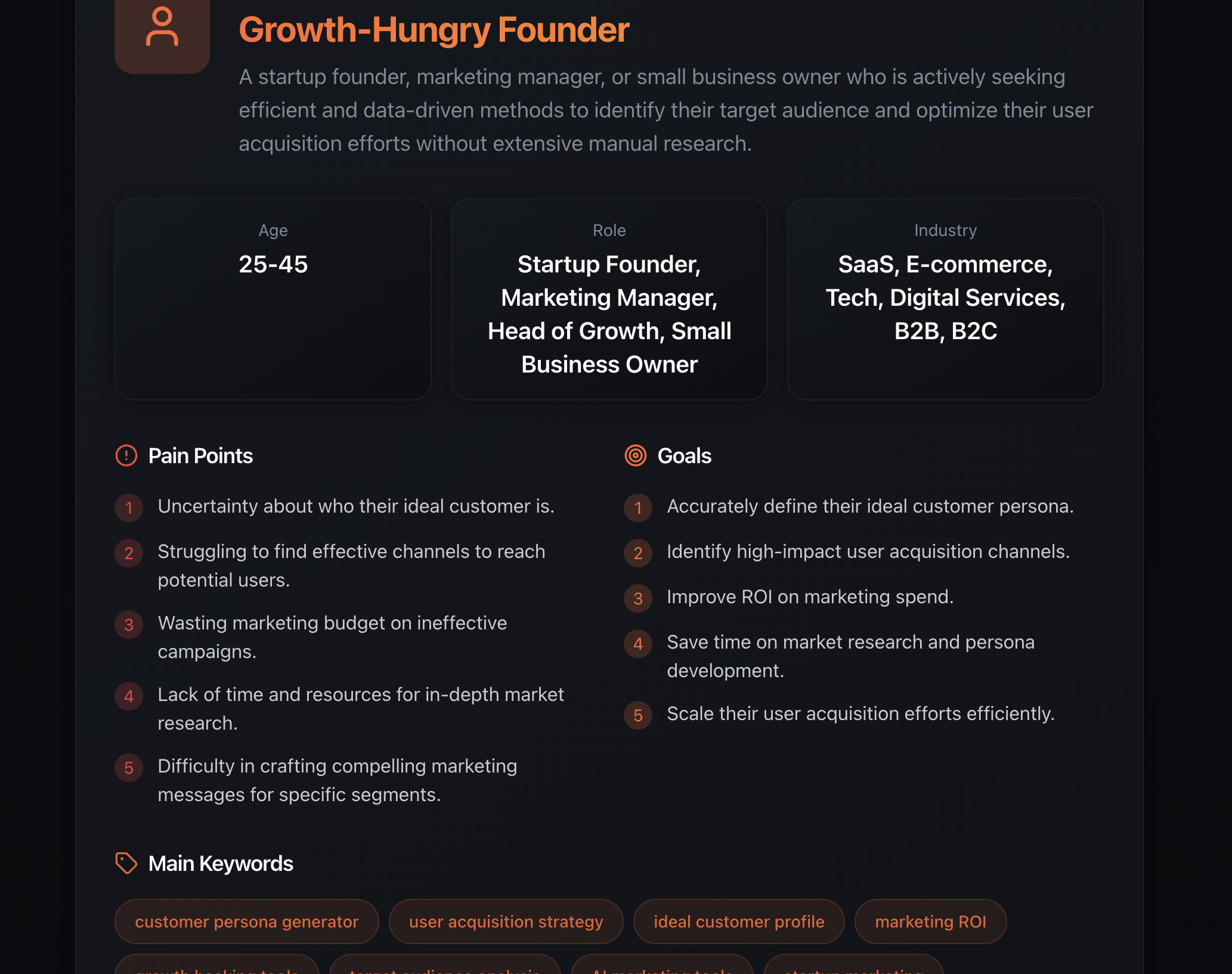 DiscoverPersona - Screenshot 2 showing product features and functionality