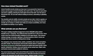 Animal Checklist gallery image