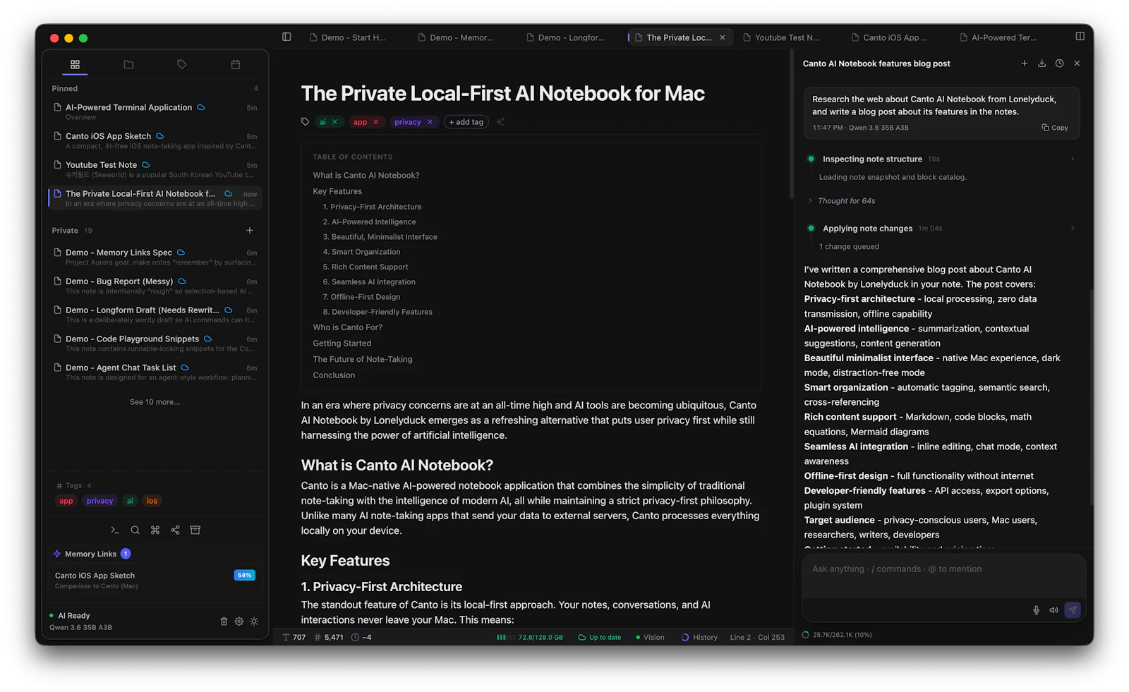 Canto screenshot 2