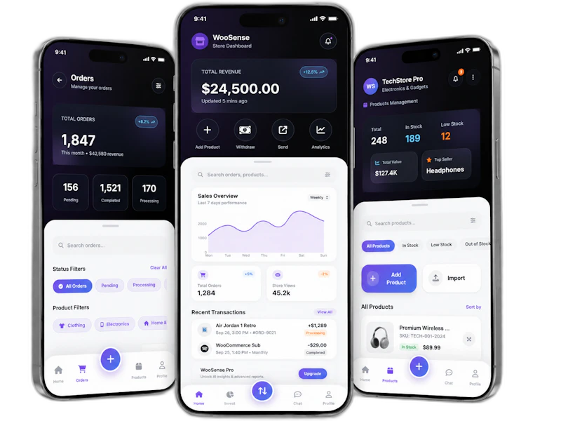 WooSense for WooCommerce Mobile App  screenshot 1