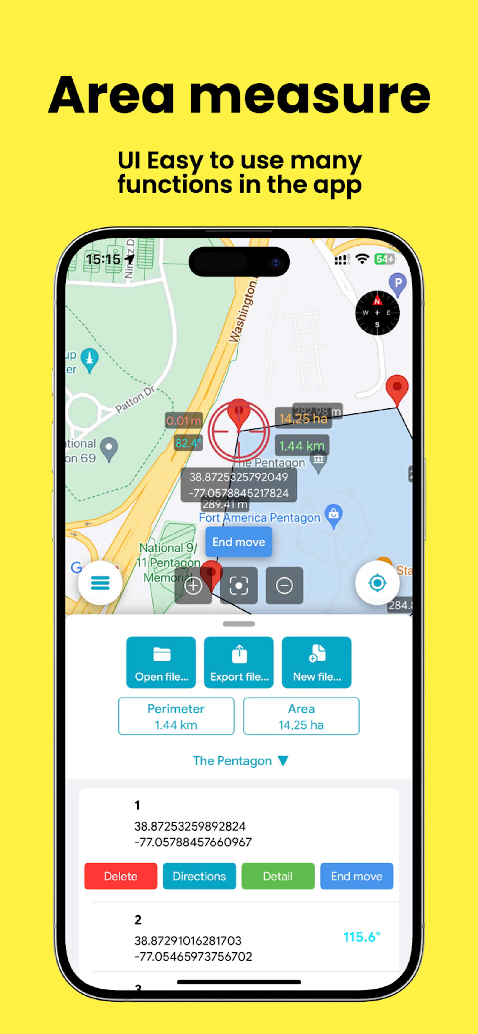 Fields Area Measure Map screenshot 2