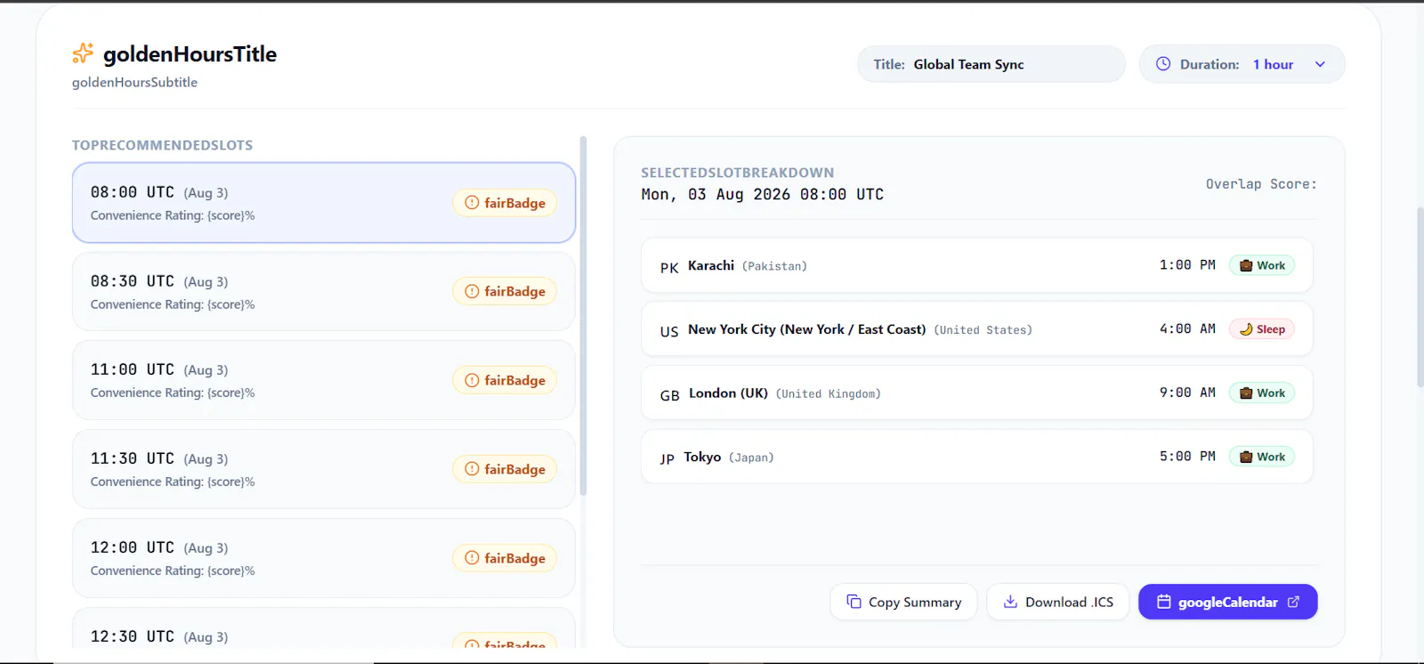 Time Zone Converter screenshot 1