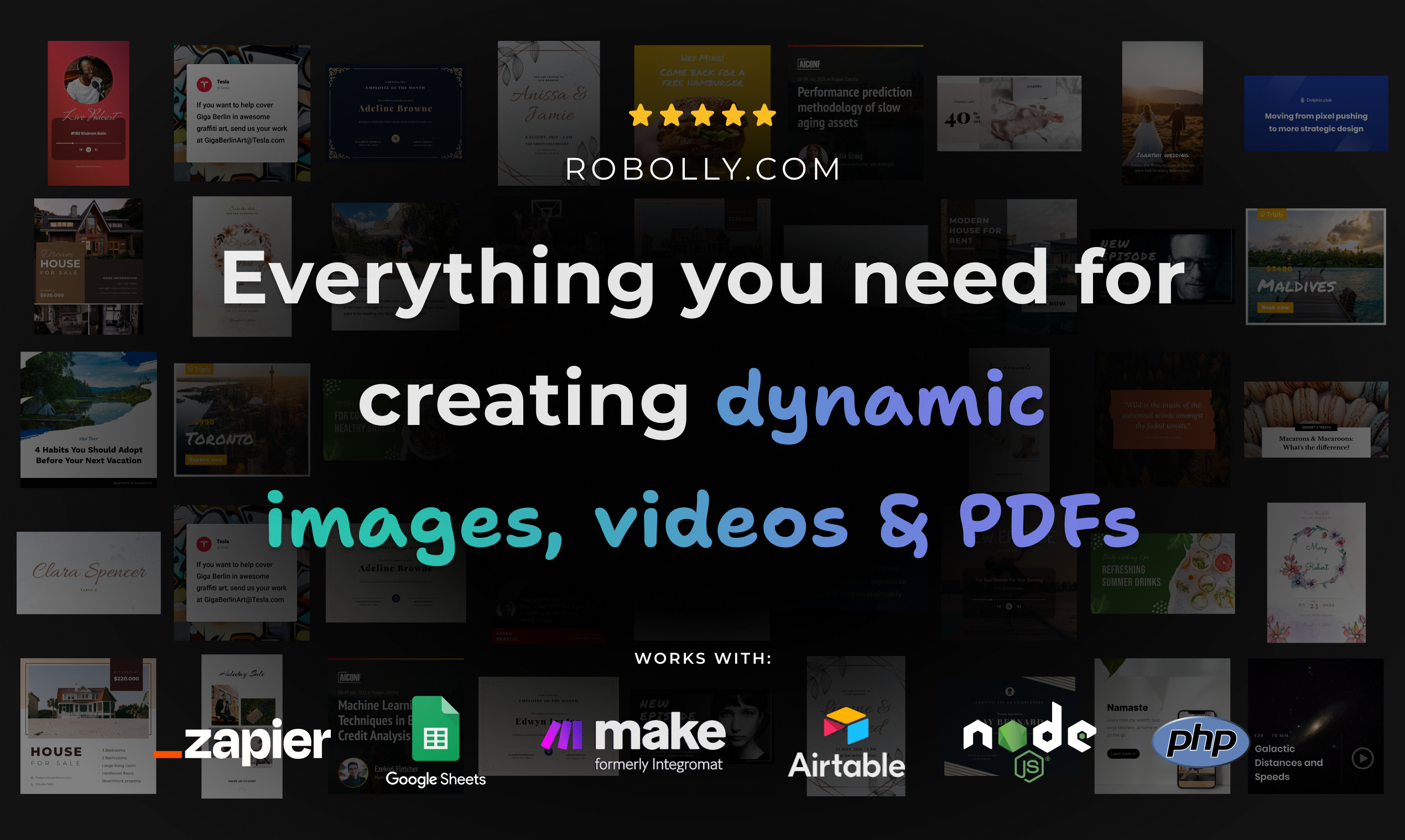 Media Robolly 2.0 - Imej Dinamik, Video dan PDF melalui Helaian Google atau API 2