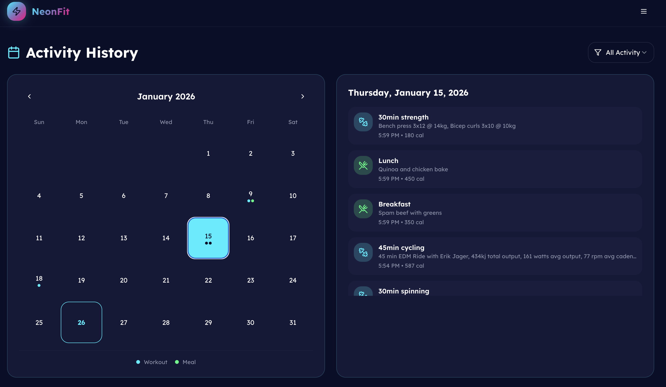 NeonFit - Screenshot 3 showing product features and functionality