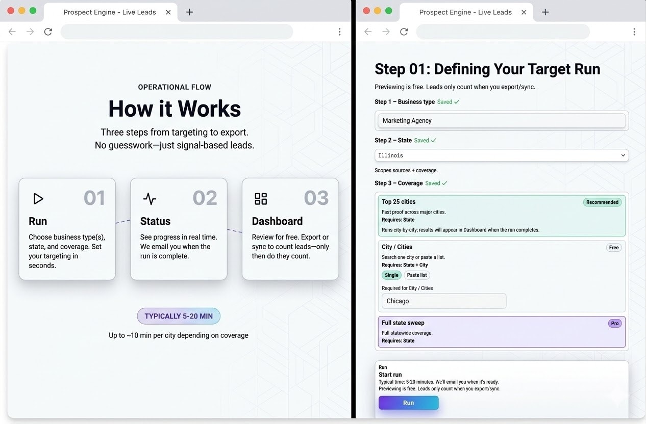 Prospect Engine - Screenshot 2 showing product features and functionality