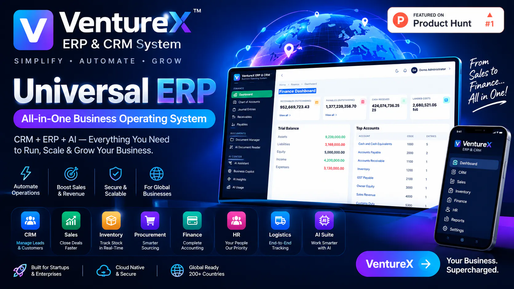 VentureX ERP & CRM