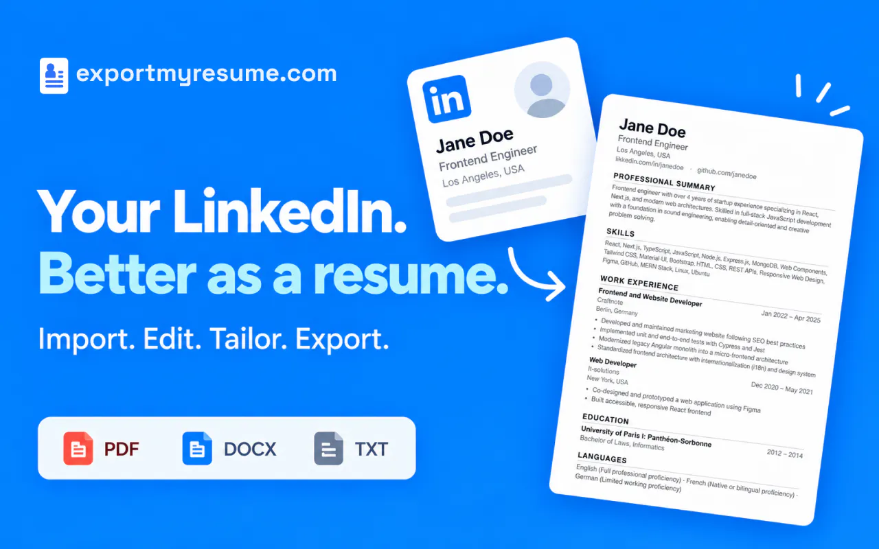ExportMyResume gallery image
