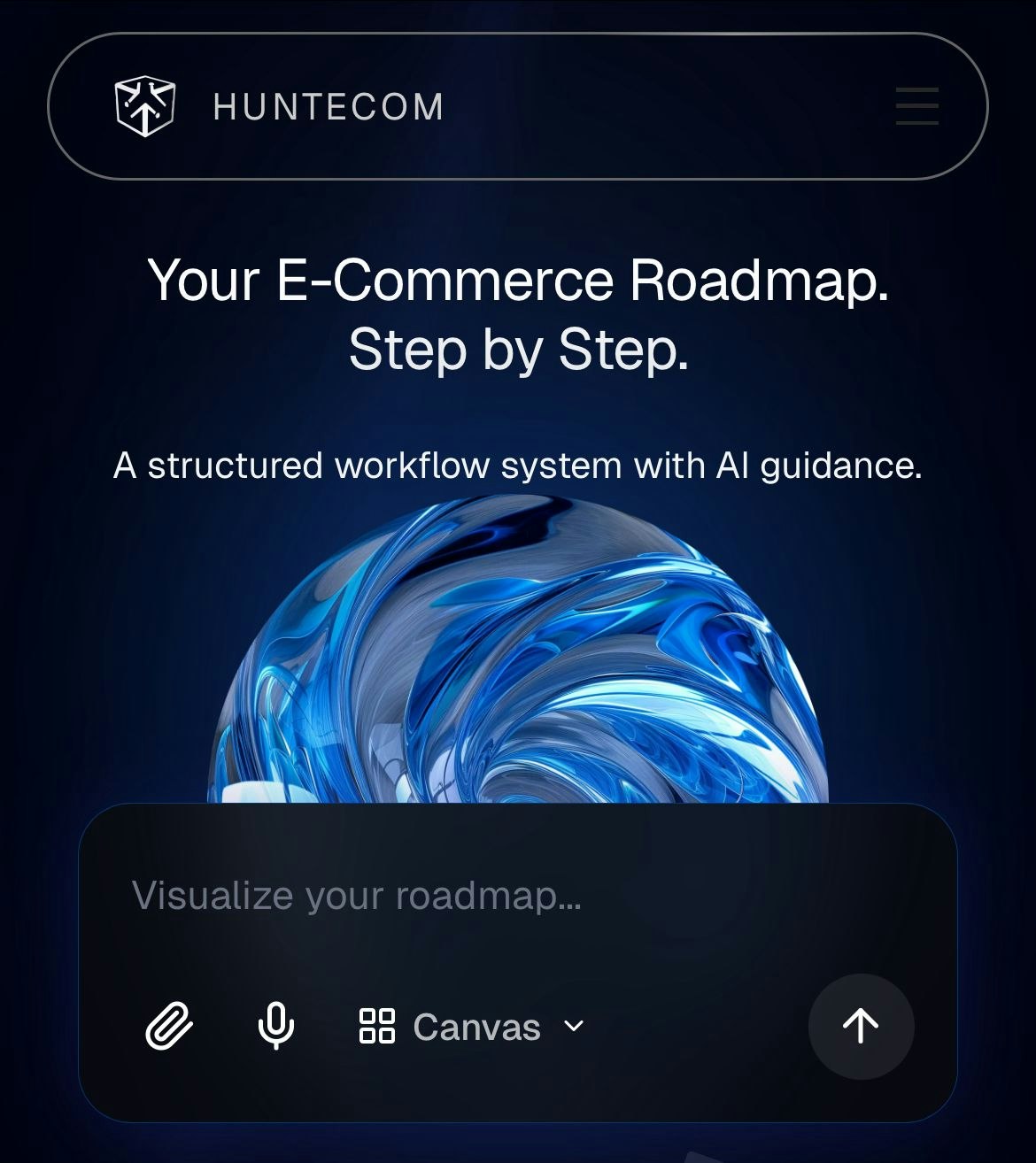 AI Huntecom - Main product screenshot demonstrating key features and user interface