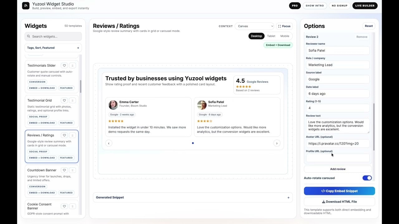 Yuzool Widgets gallery image