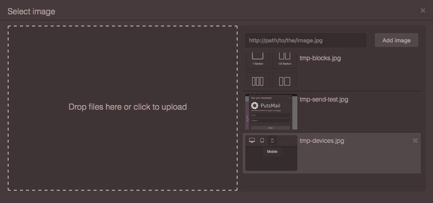 GrapesJS gallery image