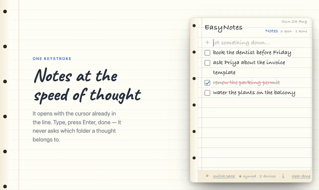 EasyNotes — pocket notebook for browser gallery image