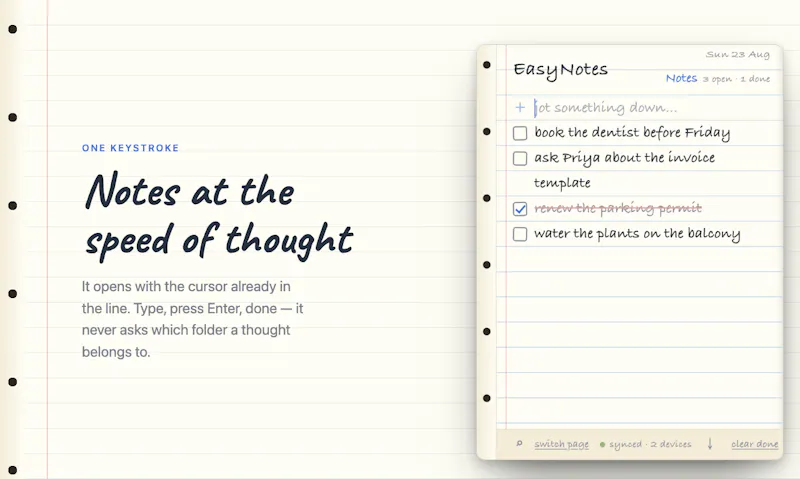 EasyNotes — pocket notebook for browser screenshot 2