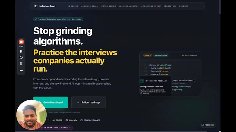 HelloFrontend screenshot 1 (video preview)