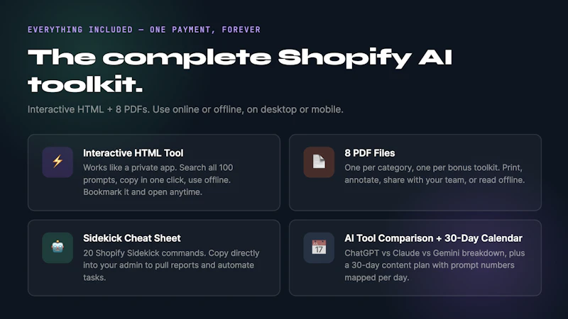 Shopify AI Prompt Pack - 100+ Prompts screenshot 4