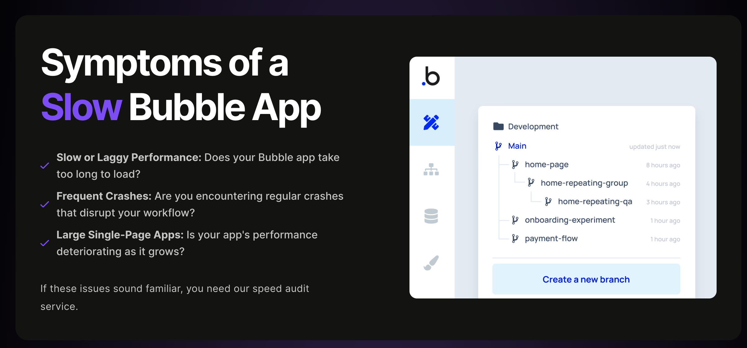 Média Bubble speedster - Boostez la vitesse de votre application Bubble 3