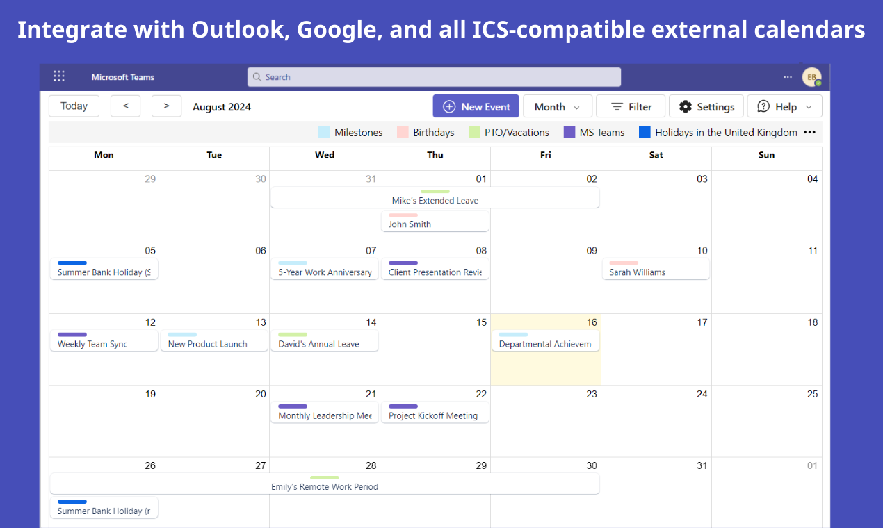 Shared Team Calendar media 2