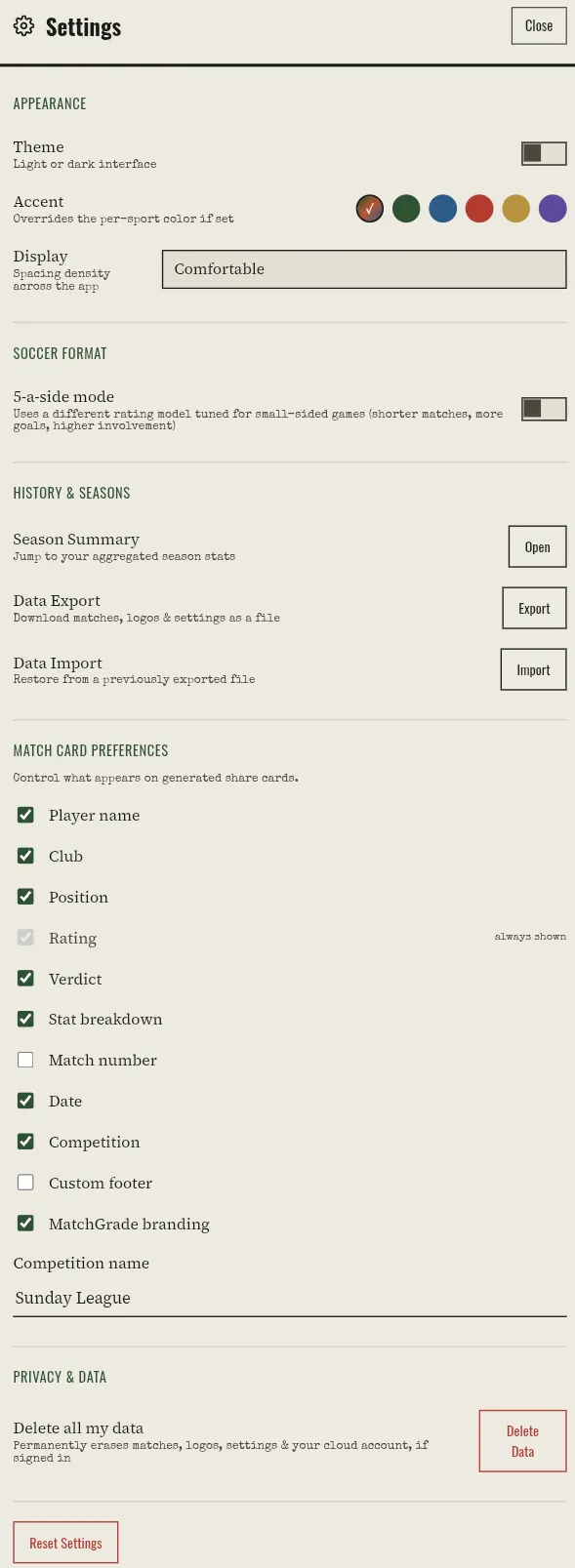 Player Rating Calculator gallery image