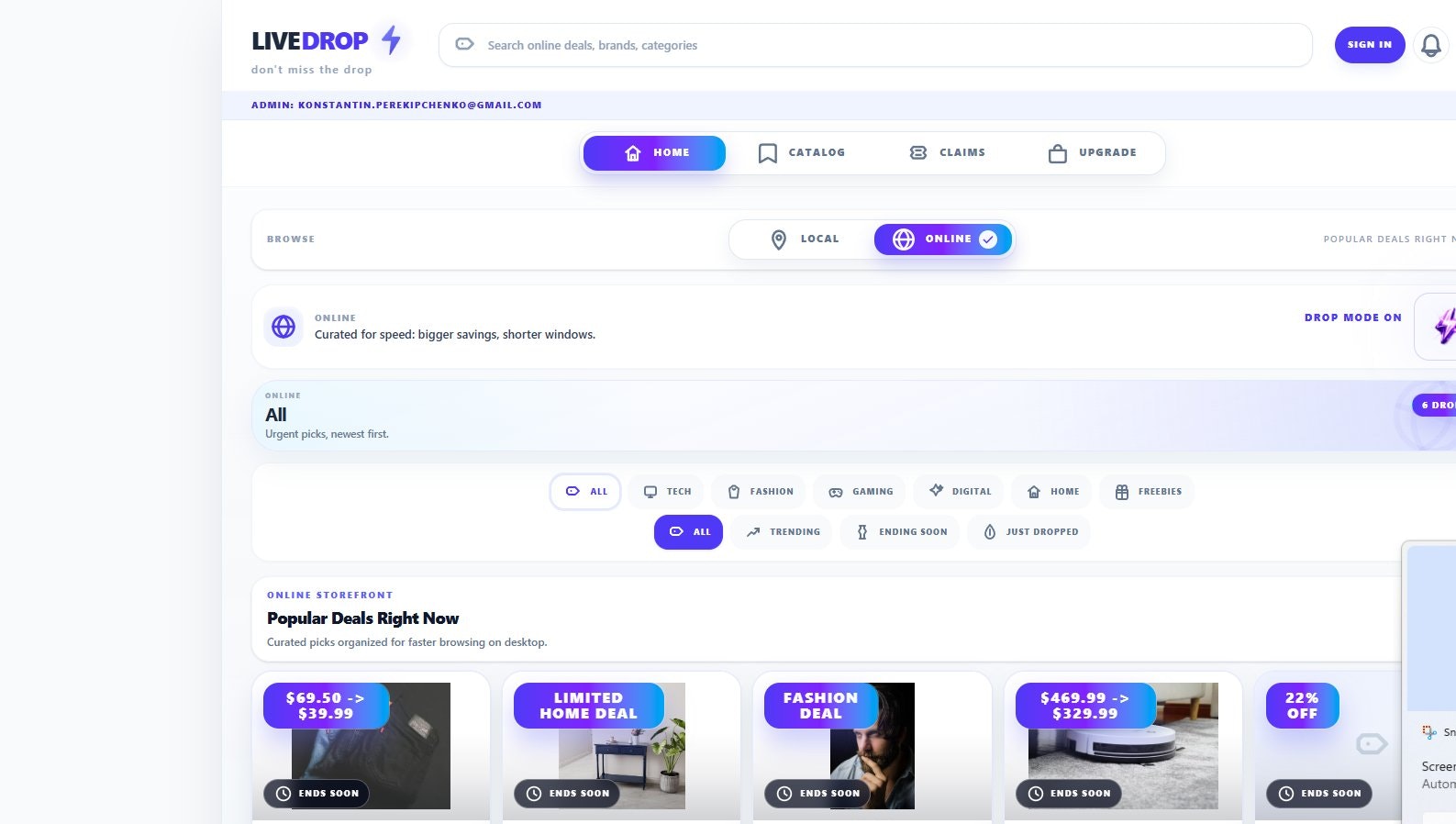 LiveDrop gallery image