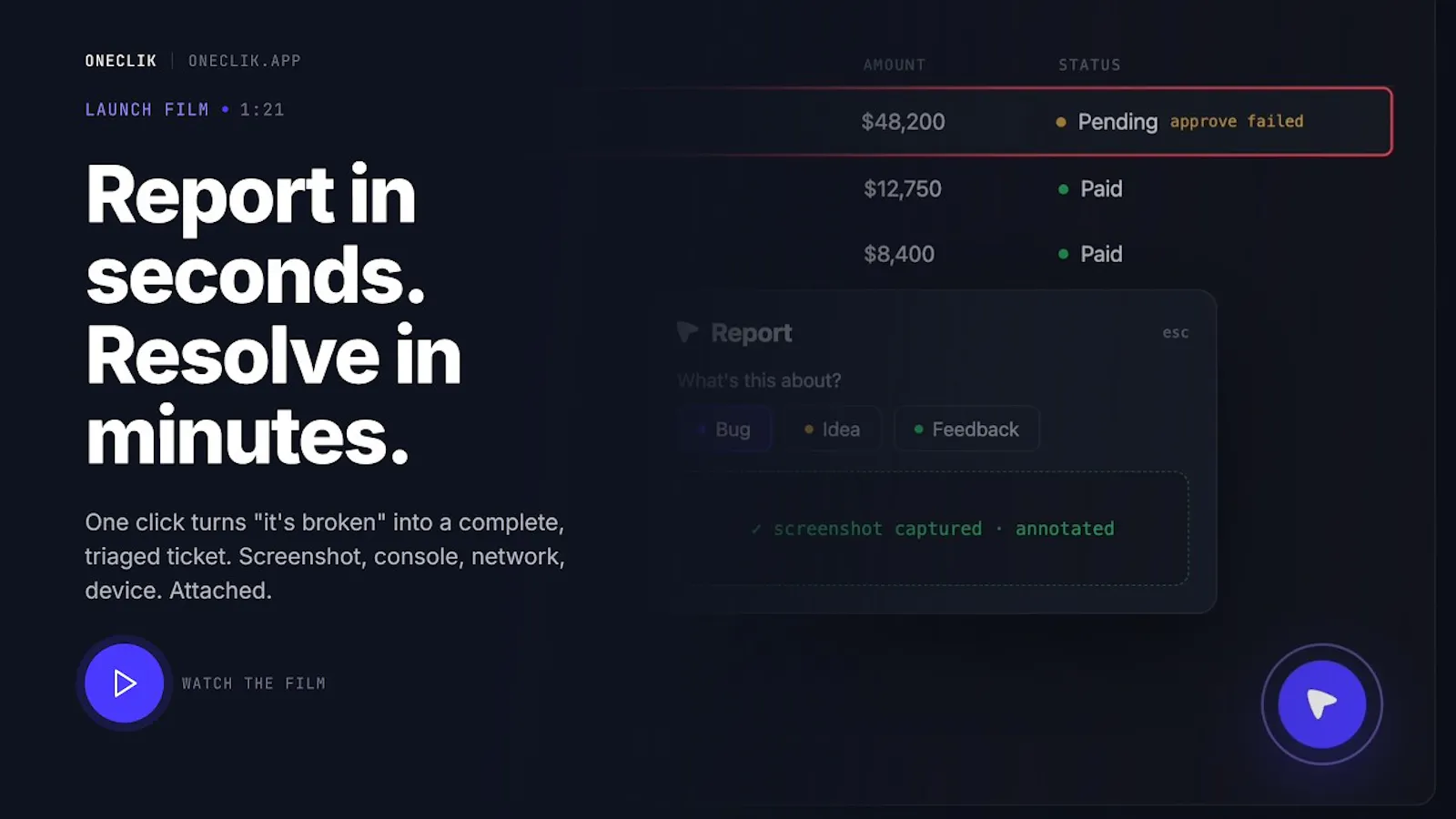Oneclik screenshot 1 (video preview)