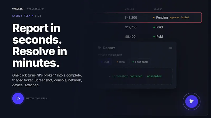 Oneclik screenshot 1 (video preview)