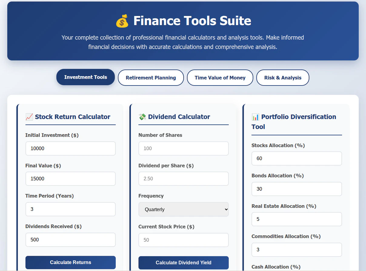 Financial Tools Suite 截图