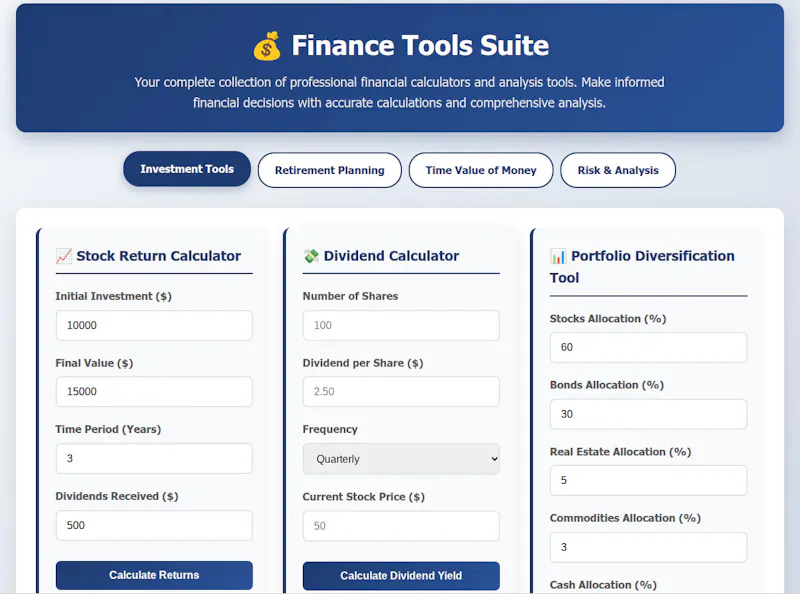 Financial Tools Suite screenshot 1