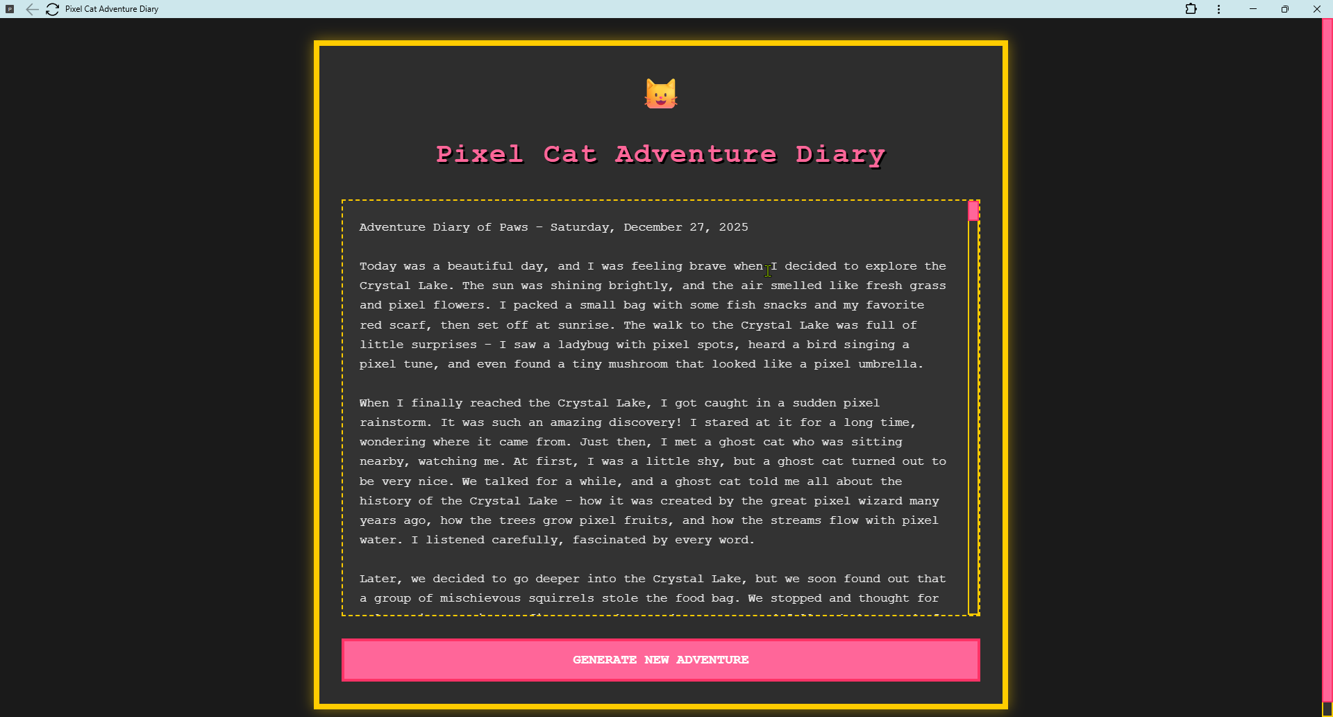 Pixel Cat Adventure Diary gallery image