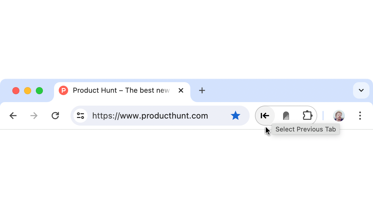 Выберите предыдущую вкладку Chrome Extension media 2