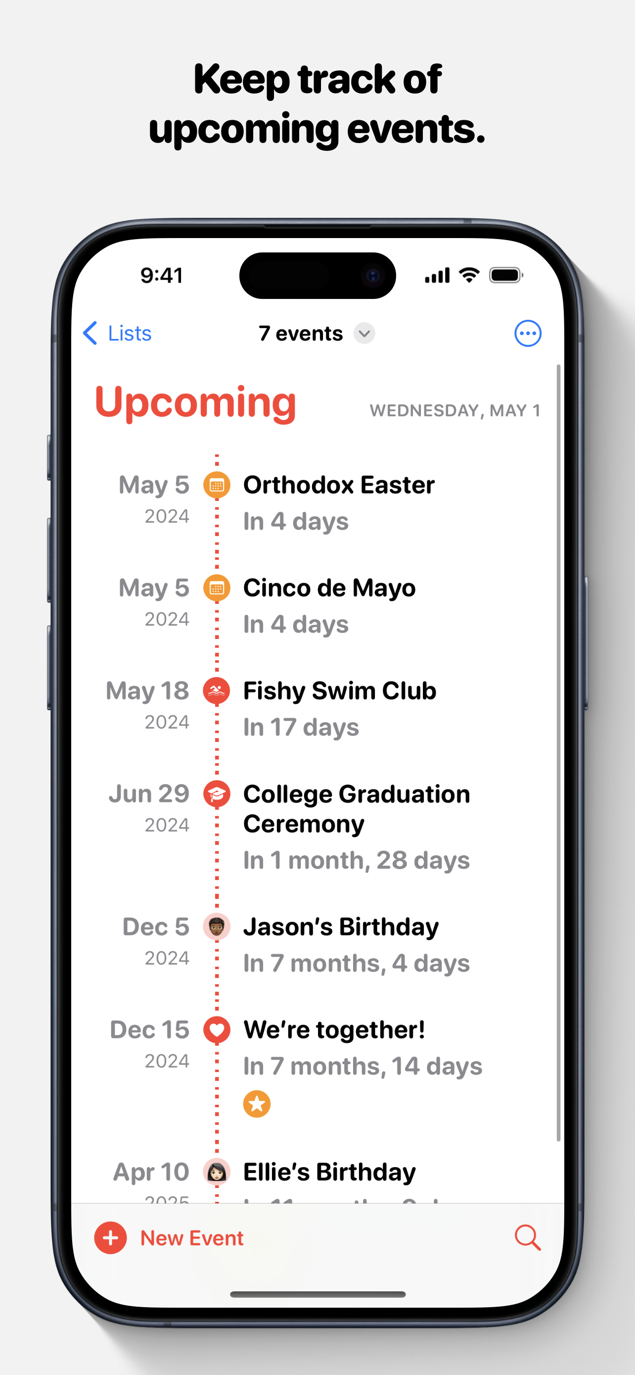 pinning - A powerful countdown app integrated with calendars