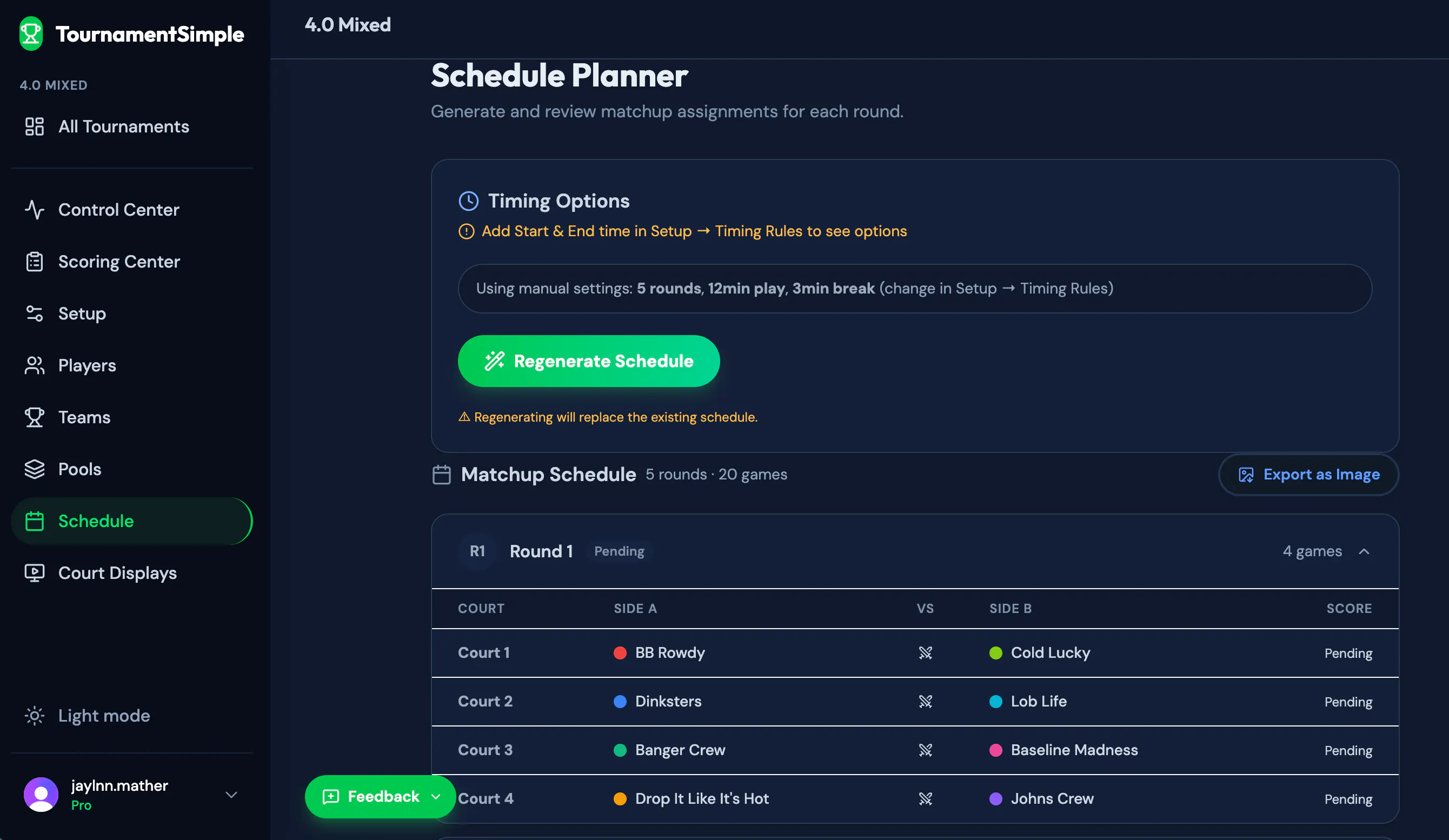 TournamentSimple — Pickleball Software gallery image