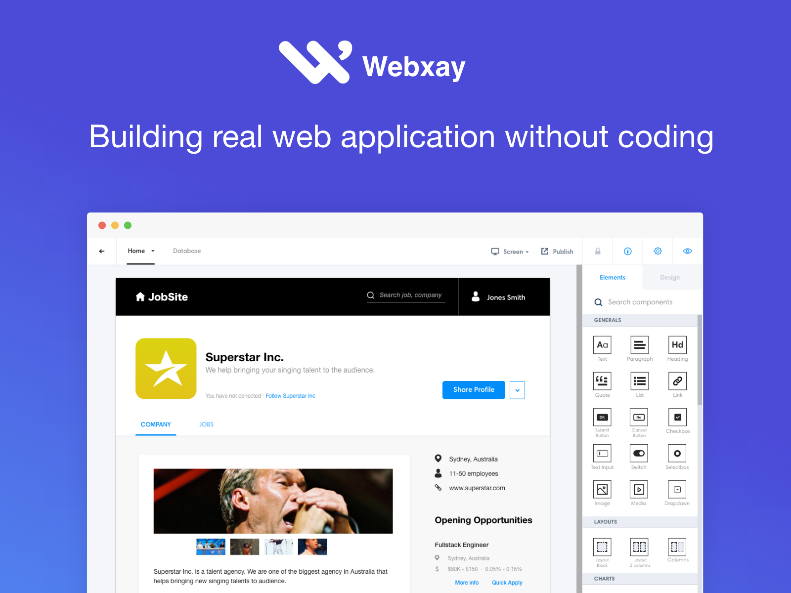 Webxay - Build Web Application without Coding gallery image