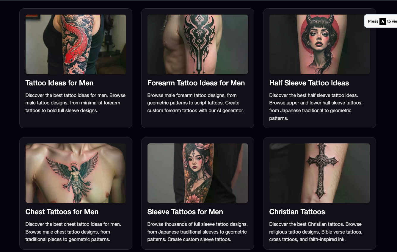 TattooGPT.Art - Screenshot 2 showing product features and functionality