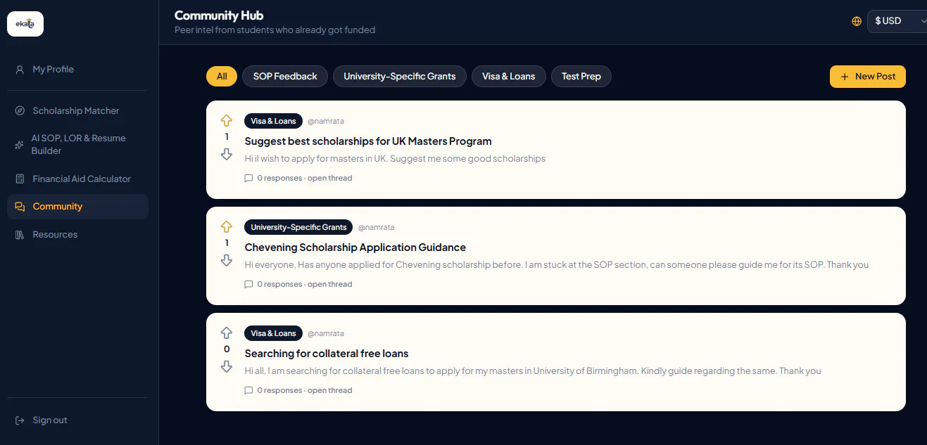 Ekata: Global scholarships for you gallery image