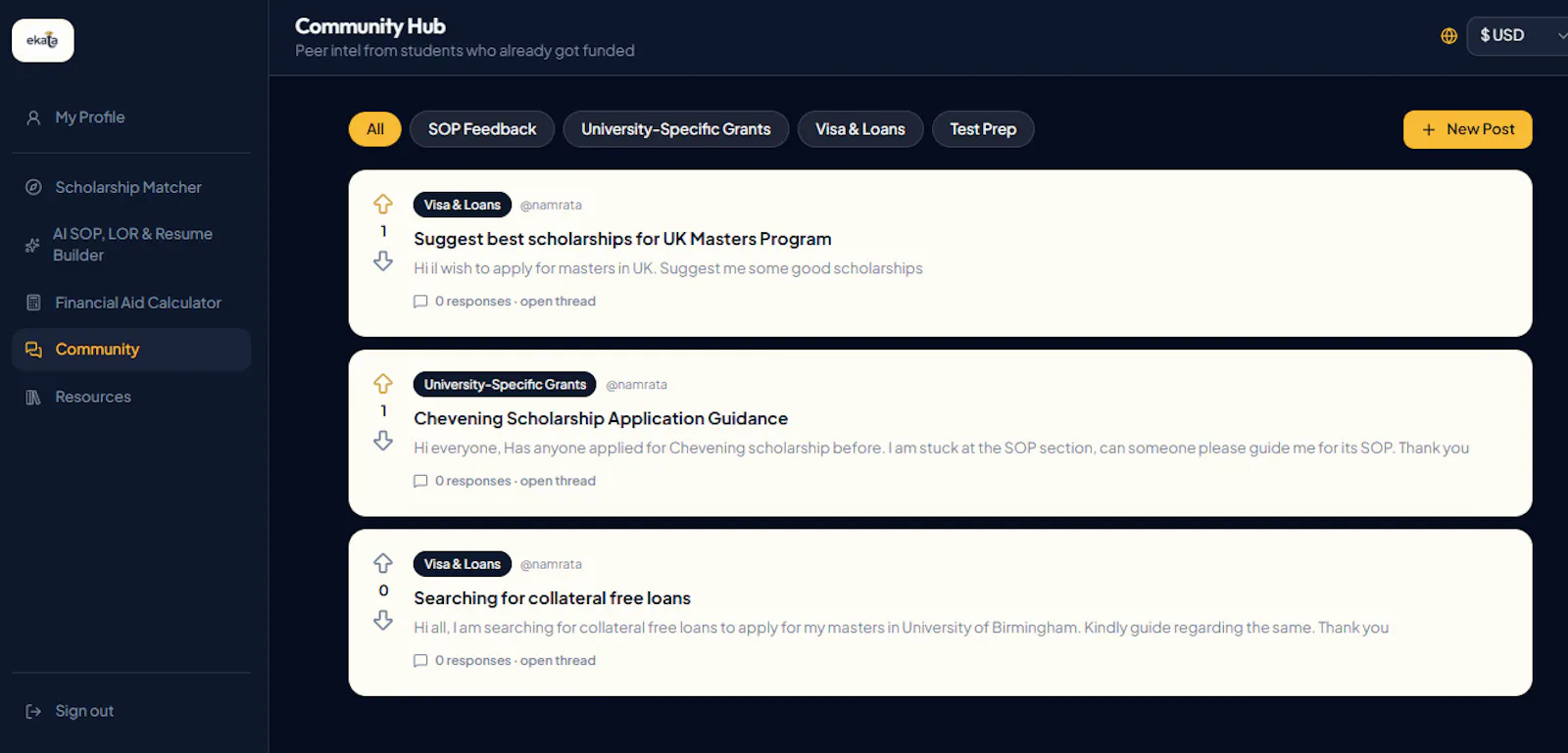 Ekata: Global scholarships for you screenshot 5