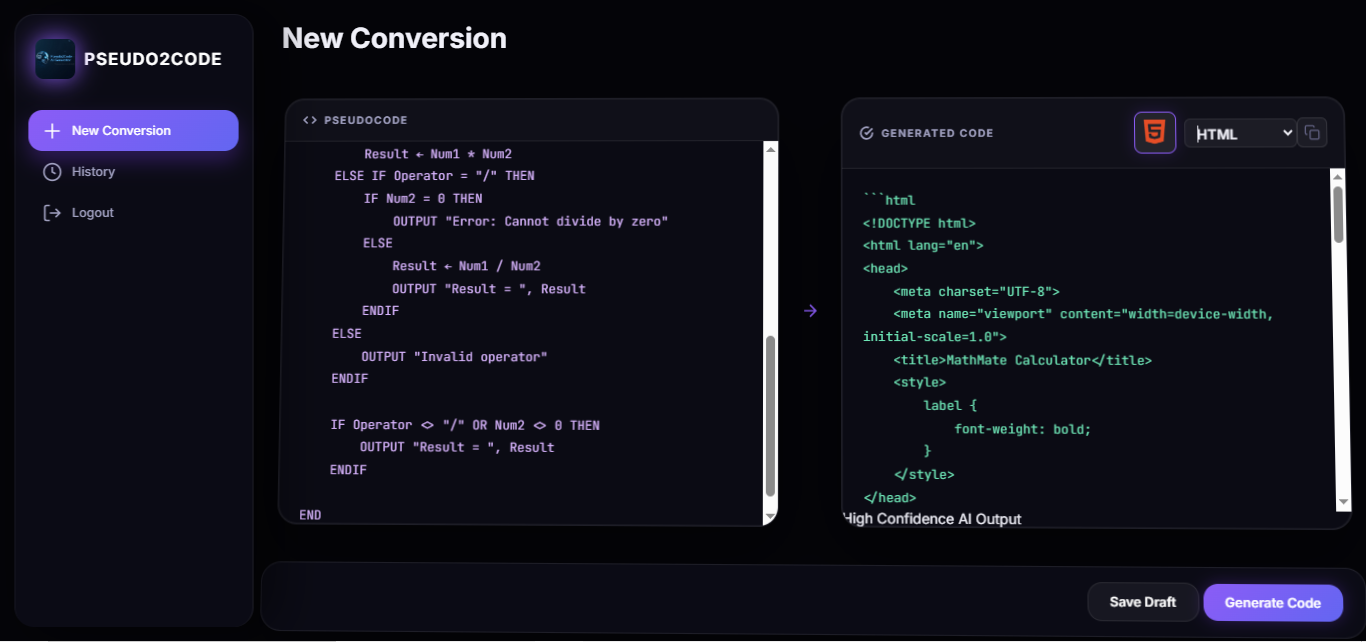 Pseudo2Code AI gallery image